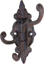 Cast Iron Vintage Antique Victorian Swing Arm Swivel Wall Hook Hall Tree 3 Hooks picture