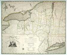 1804 NY MAP LIVINGSTON SCHOHARIE DUTCHESS county Valley Stream West HISTORY HUGE picture