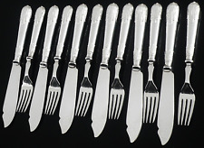 Sterling Silver Fish Cutlery Set in Wooden Case, William Yates, Sheffield 1923 picture