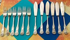 BBB 12PCE FISH CUTLERY SET BARKER BROS ORNATE EPNS SILVER PLATE BHAM ART CRAFTS picture
