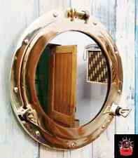 Boat Window Nautical Ship Décor Antique New Designer Brass Porthole Mirror Gift picture