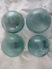 4 VINTAGE Japanese With Squiggly Surface Glass Floats Alaska Beach Combed picture