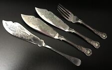 LOT OF 4 ANTIQUE SILVER PLATE  2 X  FISH KNIVES  1 X M W &S EP FISH   1 X FORK picture