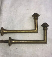 Vintage PAIR French Antique Brass Drapery Curtain Holdback Towel Hook Victorian picture