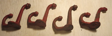 Antique Cast Iron Acorn Hat & Coat Hooks Heavy Duty Old Salvage RED 4 Hooks picture