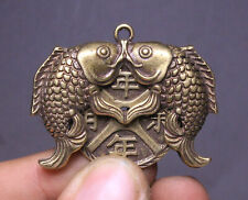 4CM Collect Old China Bronze Fengshui Fish Goldfish Animal Amulet Pendant picture