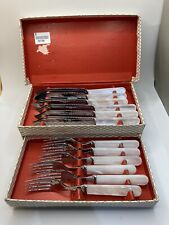 Vintage Fish Cutelry Set Knives And Forks Nickel Silver Sheffield picture