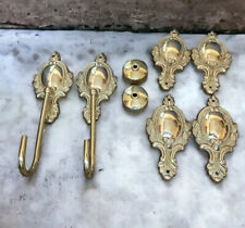 Vintage Brass Single Arm Wall Sconce Candle Holder Gold Tone Set Lot Hook picture