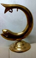 22.2 Oz ( 630 g ) Heavy Big VINTAGE Art Copper Fish Statue on a Stand - Ancient picture