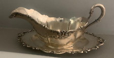 Vintage Wallace Sterling Silver Gravy Boat & Tray picture