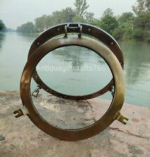 12 inches Canal Boat Porthole Window Glass-Nickel Finish Ship Window Wall Window picture