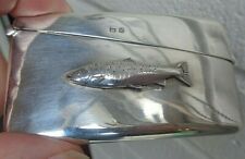 RARE Sterling Silver Salmon Trout FISH Card Case h/m 1922 S. Blanckensee & Sons picture
