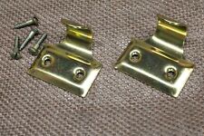 2 Window Hook Sash Lifts Pulls Vintage Gloss Shiny Brass Color Plated NOS screws picture