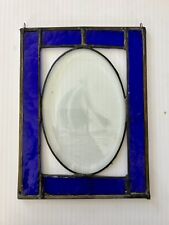 Vintage Blue Stained Glass Boat Ship ￼ picture