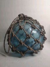  Antique Japanese Fishing Float Handblown Turquoise Ball 13