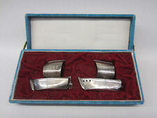 VINTAGE JAPANESE 950 STERLING SILVER SAIL BOATS SALT PEPPER SHAKERS w/ BOX picture