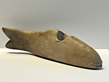 Ancient Native American Indian Fish Stone Pipe; Hand Carved and Etched With Fins picture