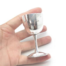 925 Sterling Silver Antique China Export Engraved Koi Fish Handmade Liquor Cup picture