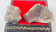 2Pcs Stream LEKLAI Natural Relic Magic Rock Buddha thron Stone Amulet Powerful picture