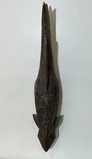 RARE OLD BAULE PEOPLE TRIBAL WOOD SCULPTURE OF A MALE FISH FROM COTE D'IVOIRE picture