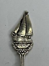 Rare Vintage Souvenir Spoon Silverplated Boeier Sail Boat Figural 4.5” Long picture