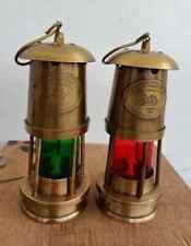 Set of 2 Brass Minor Lamp Antique Nautical Ship Lantern Maritime Boat Light 6