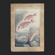 WB Bakuhu Ono Japanese Woodblock Prints Asian Antique Meiji Ukiyo-e Tai Fish Sea picture