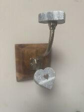 Heart style Temerity jones Stone Brass & Wood coat hook  Home Decor - NEW picture