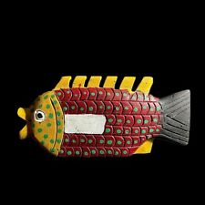 African Bozo Fish puppet Statue Wood Handmade Primitive Collectibles fish -G1738 picture