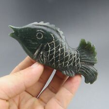 Chinese old  jade,Hongshan culture,pure hand, natural, jade, fish, pendant Q935 picture
