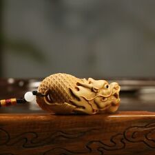 7*3*3 CM Hand Carved Boxwood Netsuke - Pretty Dragon Fish picture