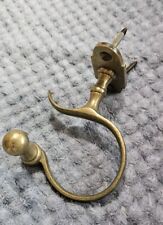 PERIOD FIREPLACE JAMB HOOK SOLID BRASS FANCY BALL WALL FINIAL picture