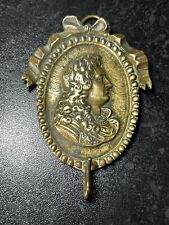 Antique Bronze Medallion Minature Hook Pocket Watch Chain Hanger  picture
