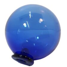 Vintage Japanese Cobalt Blue Glass Fishing Float Buoy Ball Hand Blown 4.5”W picture