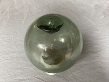 Vintage Japanese Blown Glass Fishing Float Buoy Ball 6” Clear With Green Tint picture