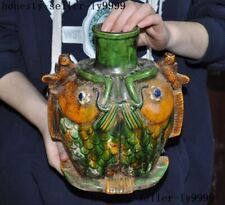 9'' Tang Sancai pottery porcelain animal fish flower Zun Cup Bottle Pot Vase Jar picture