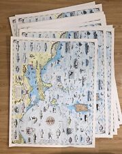 Lot of 50+ VTG Lake Erie Fishing/Nautical Maps Chart Poster 29” x 23” See Pics picture