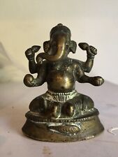 ANTIQUE Indian bronze ganesha figure 18th Century With Fish Ganesh picture