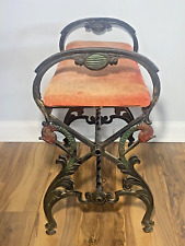 Vintage Cast Iron Vanity Bench Piano Seat Koi Fish Figural picture