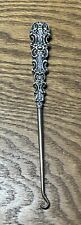 Vintage Victorian Solid Sterling Handle Button Hook No Monogram  picture