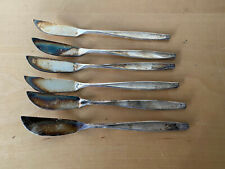Old Fish Table Knives Bank Stcks Knives Of Table Antique - Handle Alpaca Unused picture