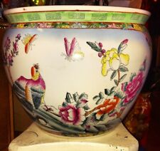Antique Large Chinese Oriental Asian Pottery Porcelain Fish Bowl Planter 14