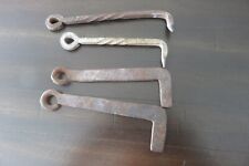 4- Antique Primitive Wrought Iron Hook Barn Gate Latch Hand Forged picture