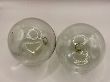 Blown Glass Fishing Net Ball Floats Clear Glass Set Of Two picture