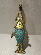 China bronze buckle hook Turquoise&gold dragon&fish pattern garment hook picture