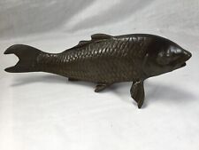 Vintage brass Koi carp fish figurine paperweight picture
