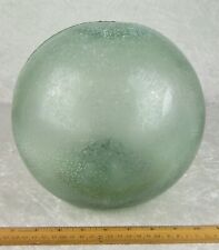 Japanese Green Glass Fishing Float Hand Blown 9 inch Diameter picture