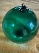 Large Antique Green Glass Fishing Float 10-11 inches (possibly Japanese) picture