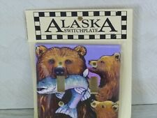 Light switch Cover Sealed  Winn's Design Alaska Switchplate - Bear with Fish picture
