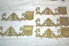 Antique French Fish Ornate Brass Decorative Plaques Hardware Lot of 5 picture
